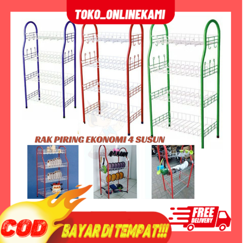 Jual Rak piring jumbo EKONOMI susun 4/Rak toko/Rak display/Rak besi ...