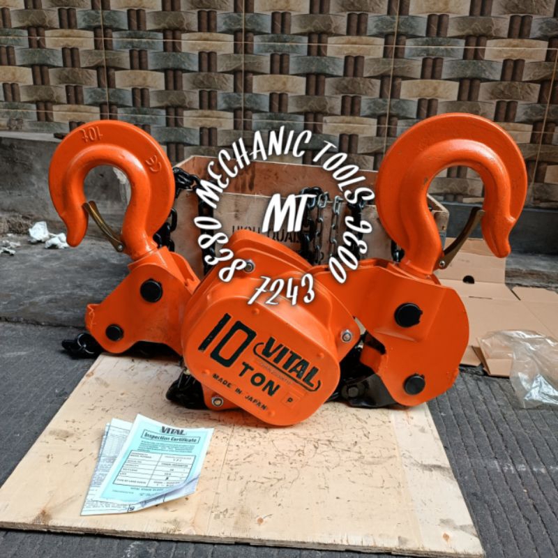 Jual Takel Chain Block 10 Ton 7 Meter Vital Made In jappan katrol