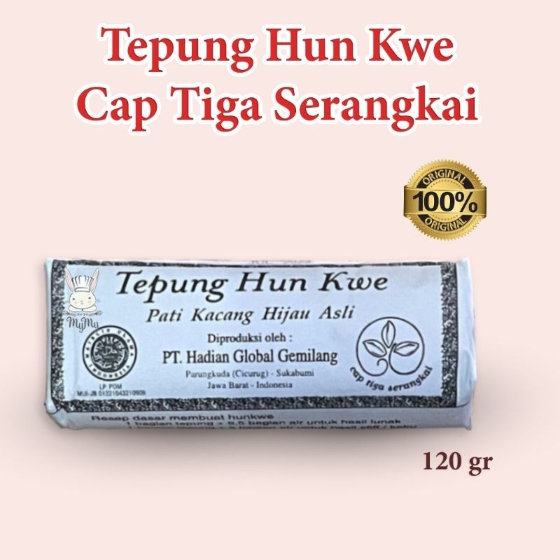 Jual Tepung Hun Kwe [ Cap Tiga Serangkai ] Pati Kacang Hijau 120gr