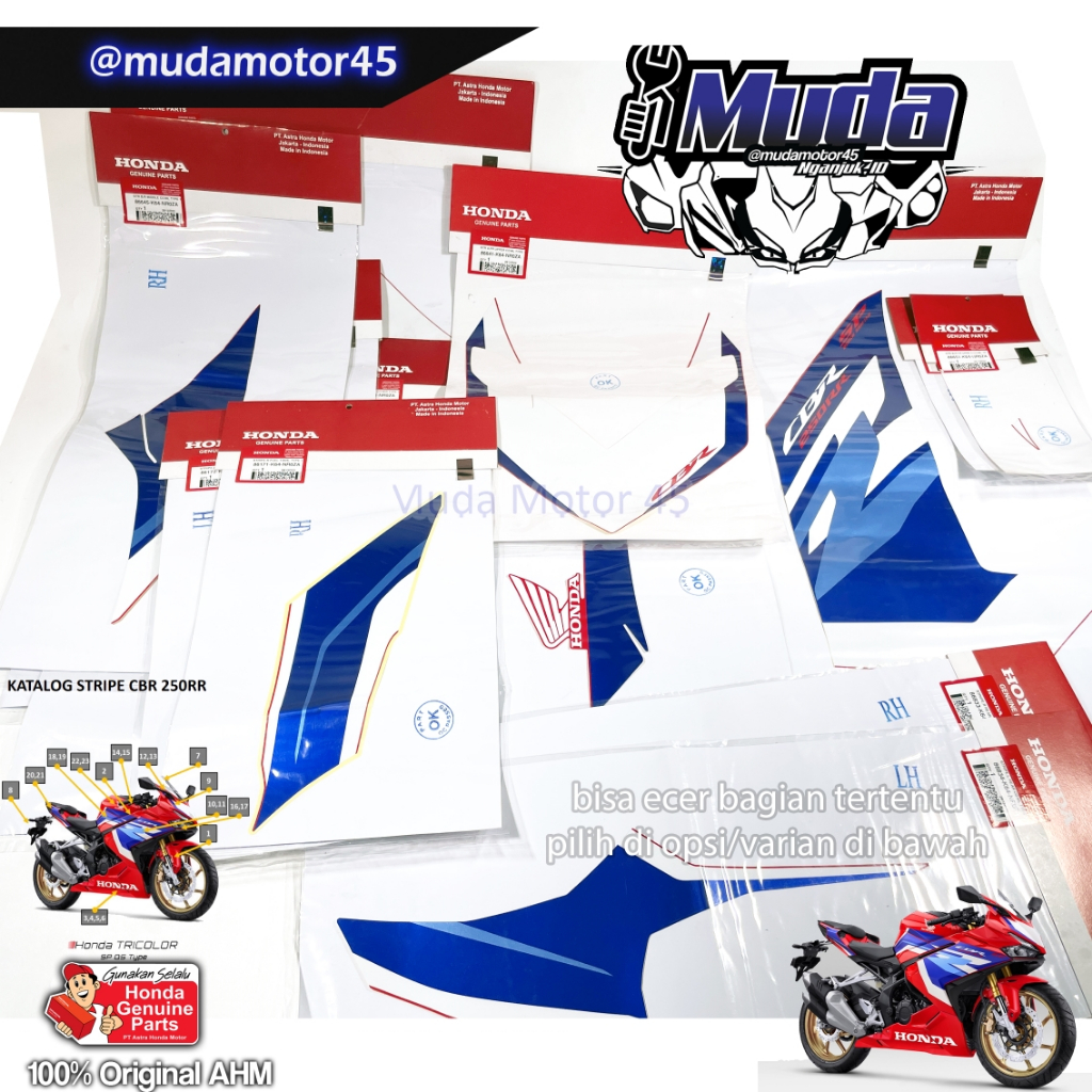 Jual STRIPING CBR250RR TRI COLOR SP QS K64N 2023 KANAN KIRI 86641-86642 ...