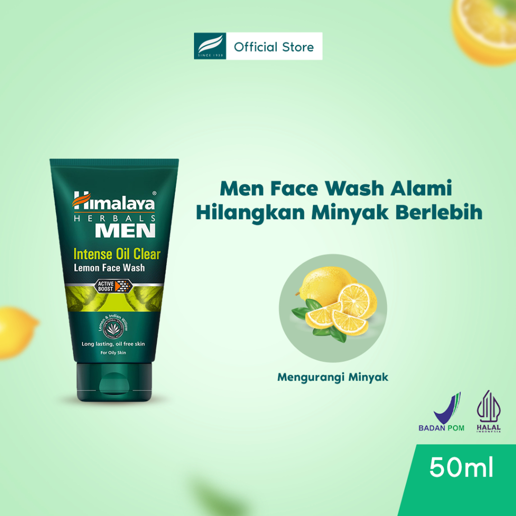 Jual Himalaya Men Intense Oil Clear Lemon Face Wash 50ml Shopee Indonesia