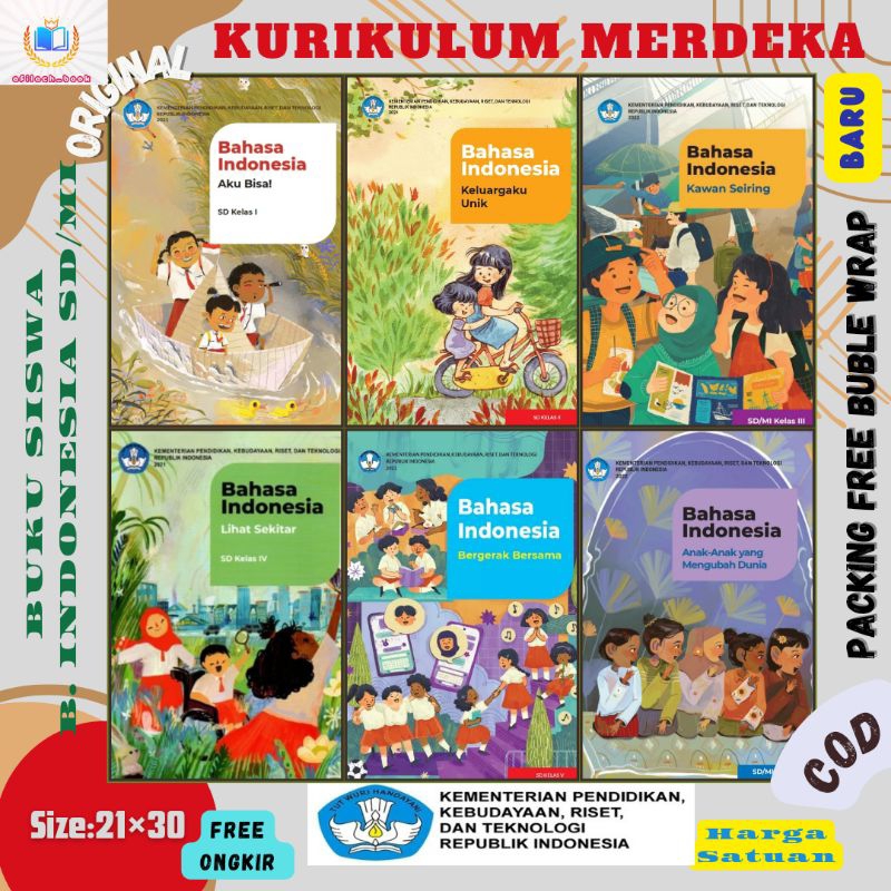 Jual Buku Siswa Bahasa Indonesia Kelas 1 2 3 4 5 6 SD MI Kurikulum ...
