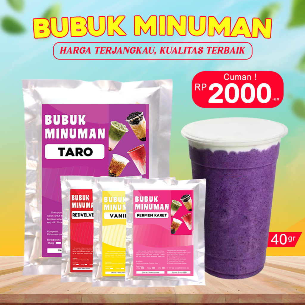 Jual BUBUK MINUMAN ANEKA RASA / SERBUK MINUMAN RASA 40GR / BUBUK ...