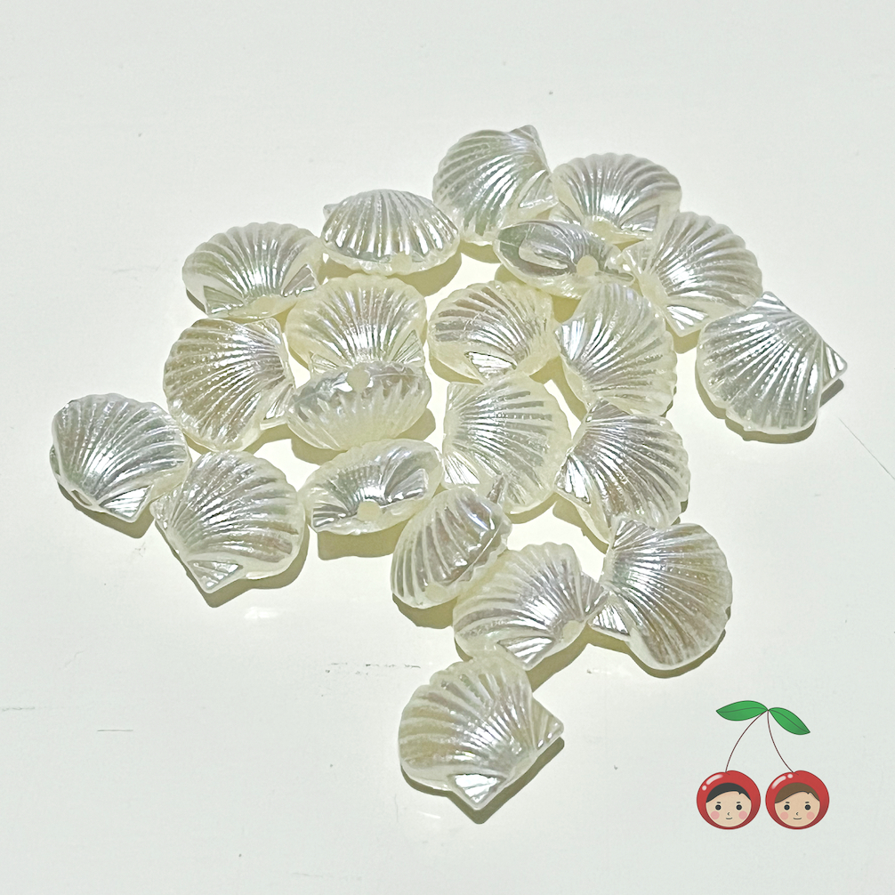 Jual Manik Kerang Shell Akrilik Kilap Putih Mutiara (10pcs) | Shopee ...