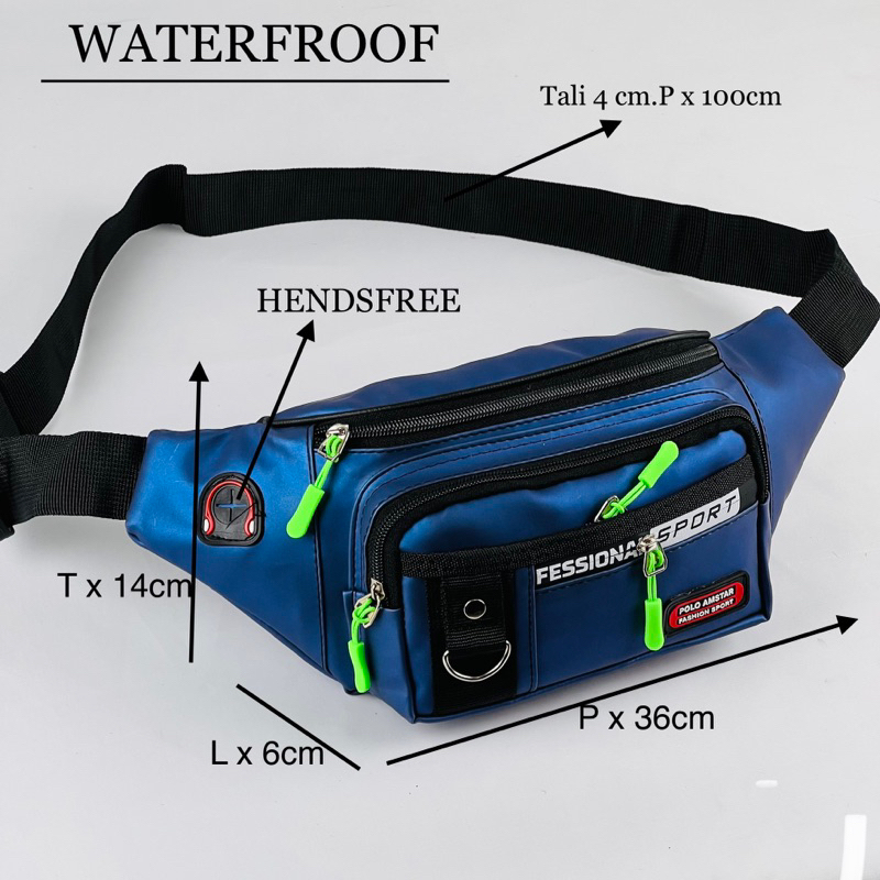 Jual Tas Salempang Pria Anti Air Waistbag Waterfroof Original POLO - Main Image