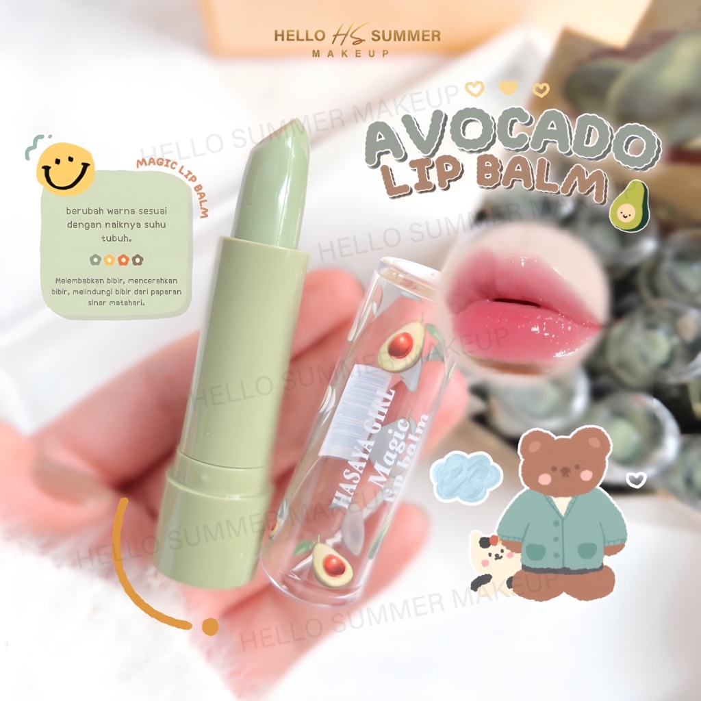 Jual Hasaya Girl Avocado Lip Balm Pelembab Bibir 3gr Mengurangi Bibir