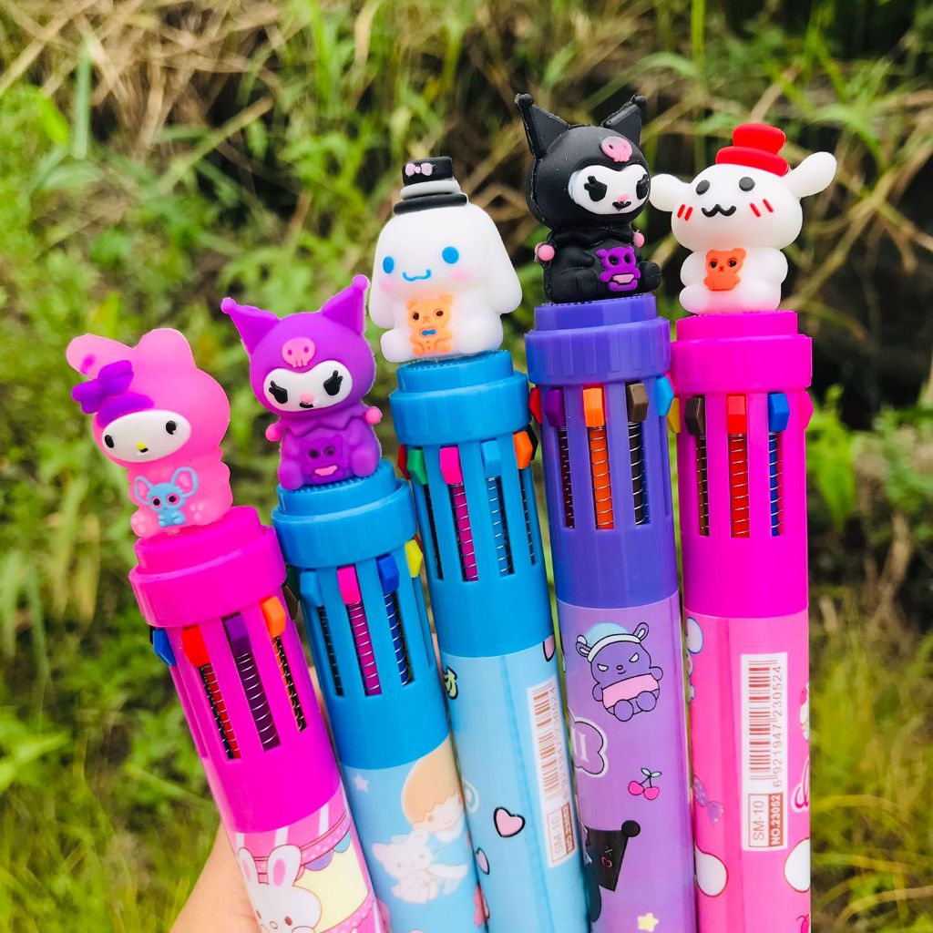 Jual [WRSR27] PULPEN PENA SANRIO 10 WARNA WARNI KARAKTER KEPALA MELODY ...