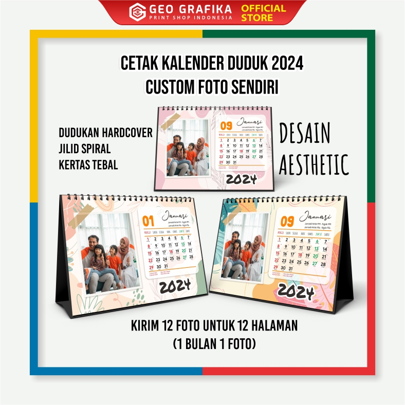 Jual Aesthetic Kalender Meja Custom Foto - Geo Grafika | Shopee Indonesia