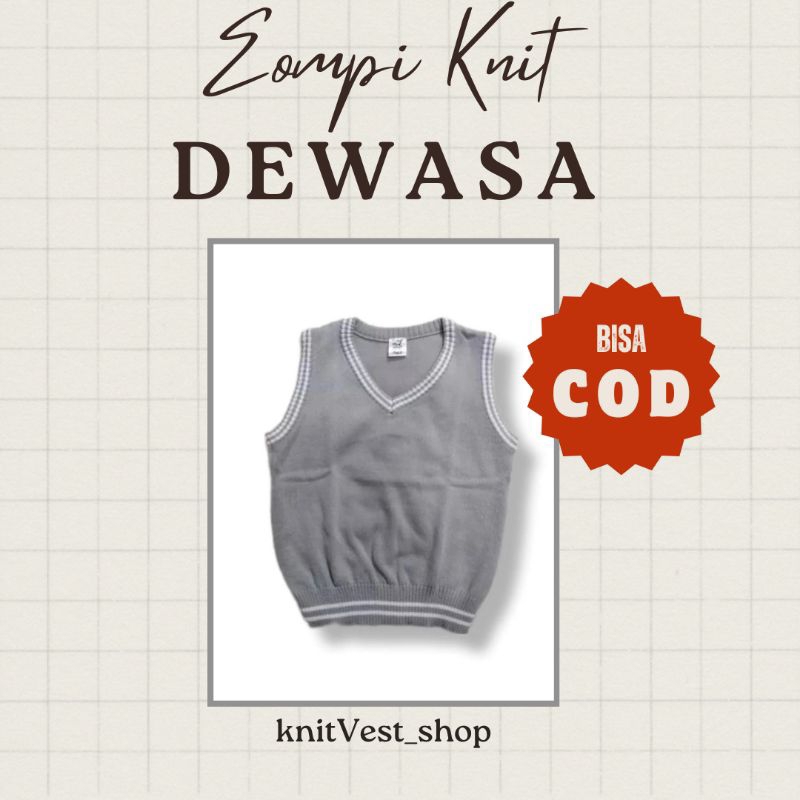 Jual Rompi rajut dewasa dan anak SMA Grey/ cocok untuk formal dan ...
