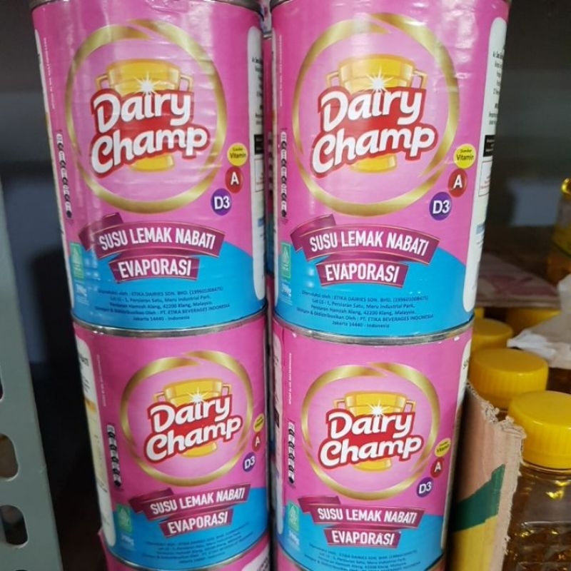 Jual Susu Lemak Nabati Evaporasi Dairy Champ 390gr | Shopee Indonesia