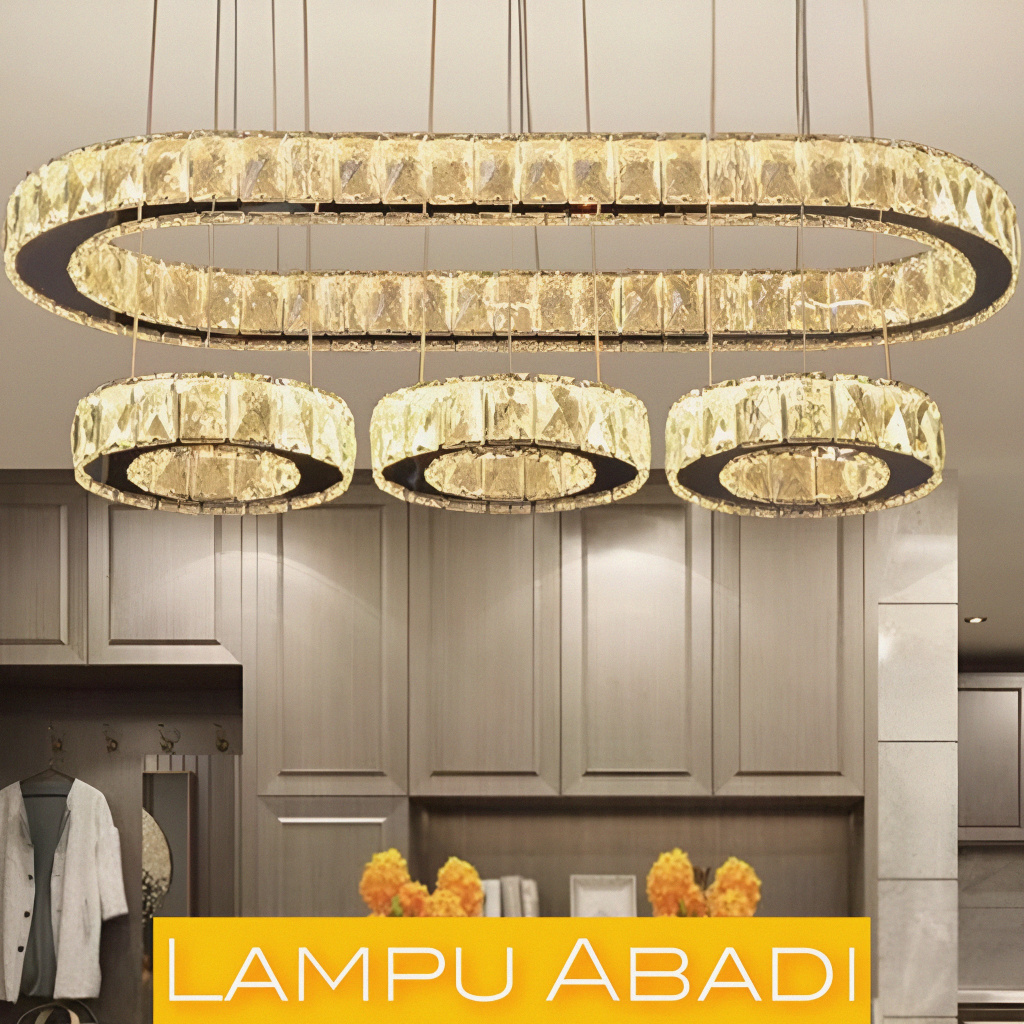 Jual Lampu Gantung Hias Kristal Modern Mewah Elegan Untuk Meja Makan