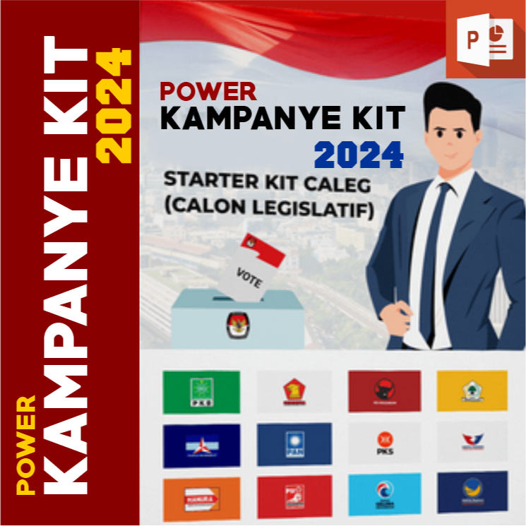Jual POWER KAMPANYE & PEMILU KIT 2024 Template Powerpoint Terlengkap