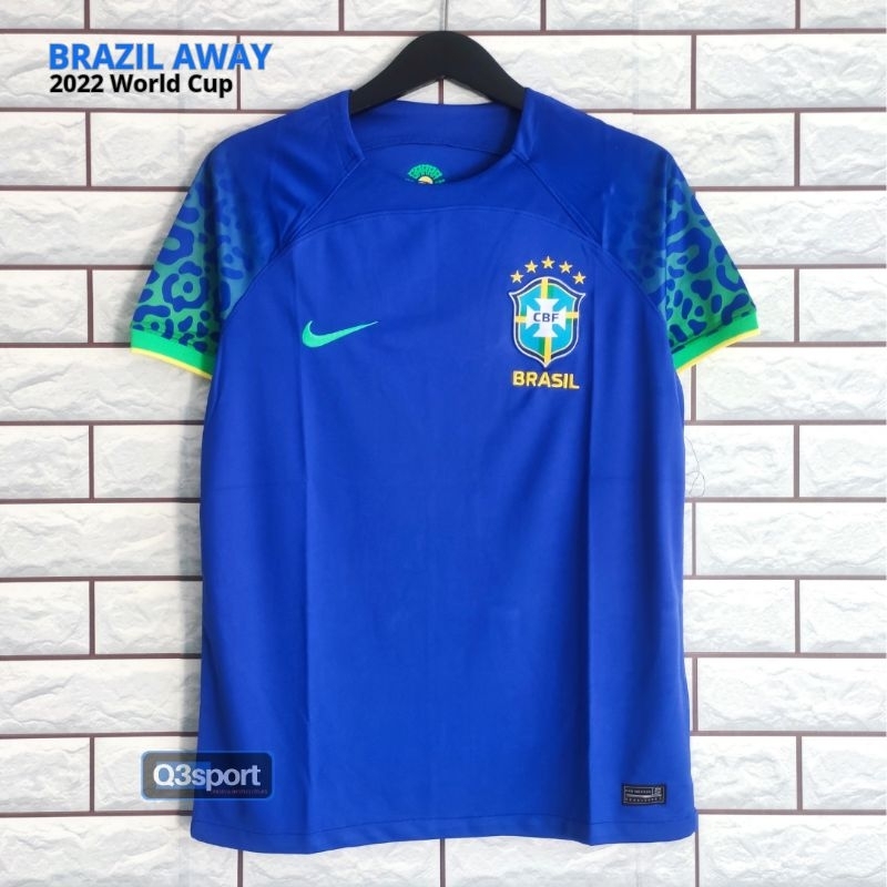 Jual Jersey Bola BRAZIL AWAY 2022 WORLD CUP GRADE ORI IMPORT | Shopee ...