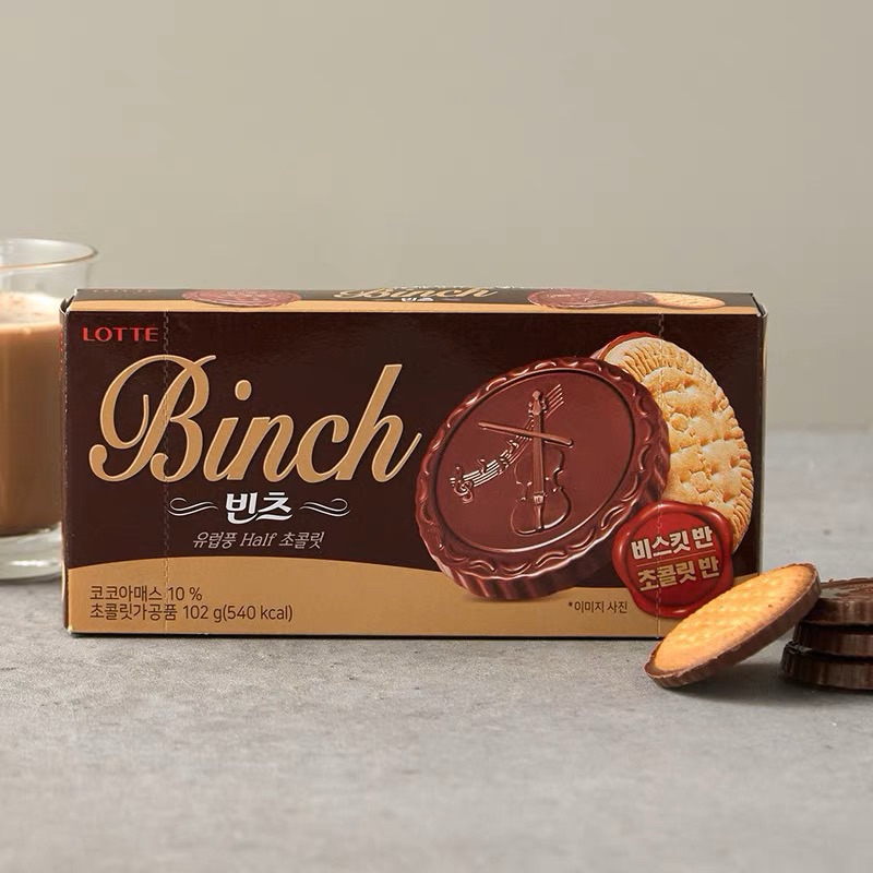 Jual Lotte Binch Korea Lotte Binch Crispy Biscuit Choco 102g | Shopee ...