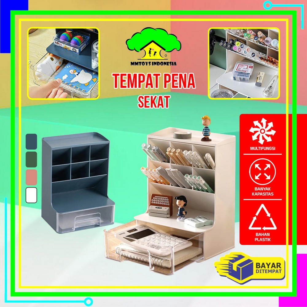 Jual MI-C951 Rak Pena 6 Sekat dengan Laci Transparan Serbaguna / Rak ...