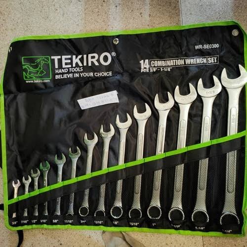 Jual Kunci Ring Pas/Combination Wrench Set Merk Tekiro 14 pcs (Satuan