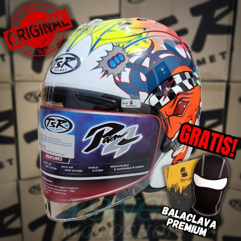 Jual Helm TSR Ram 4 White Russel Original Half Face TSR Helmet Ram4 Shopee Indonesia