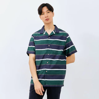 M231 Kemeja Pria Stripe Hawaii Pendek Navy 3169B