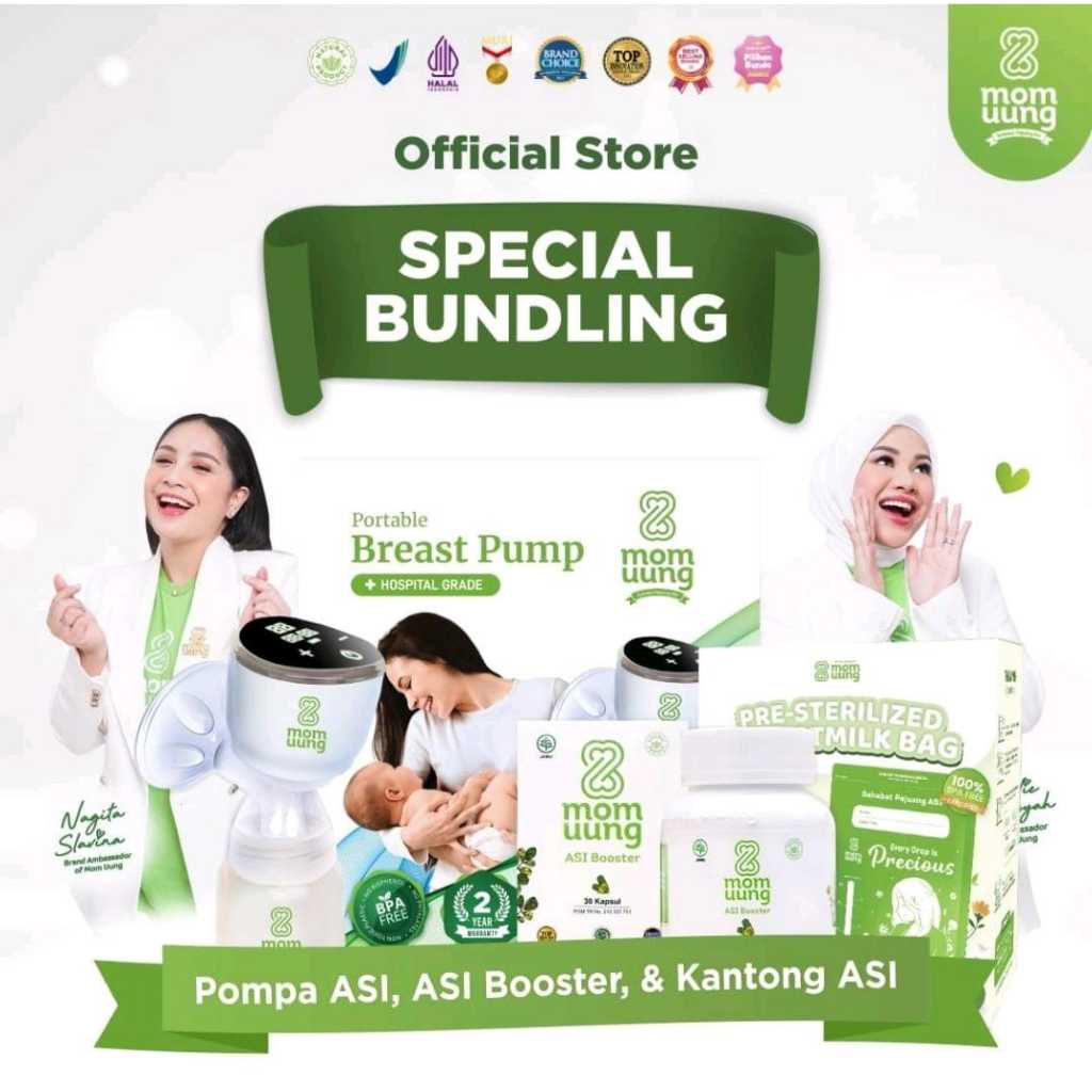 Jual Mom Uung ASI Booster Special Bundling 60 Kapsul + Kantong ASI 100