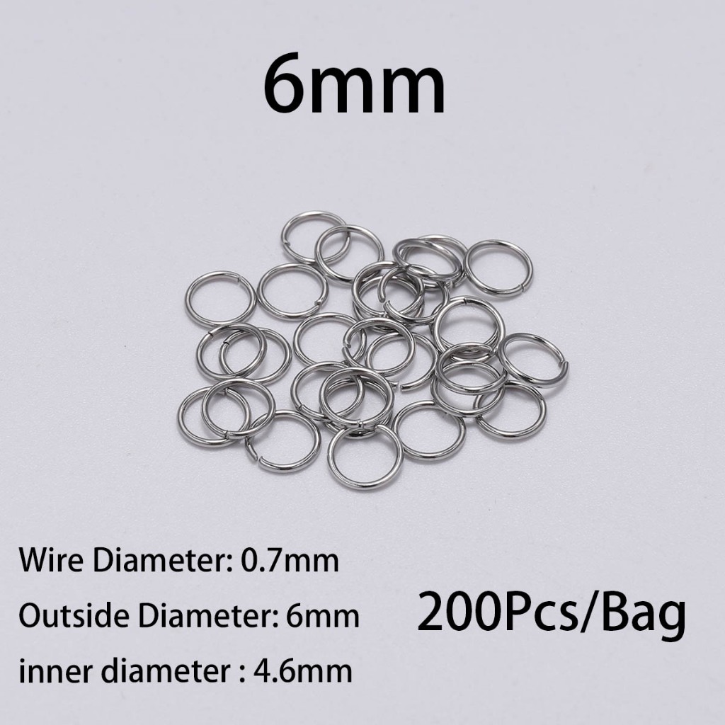 Jual St.kunkka 200pcs / Lot Stainless Steel Konektor Jump Ring Open ...