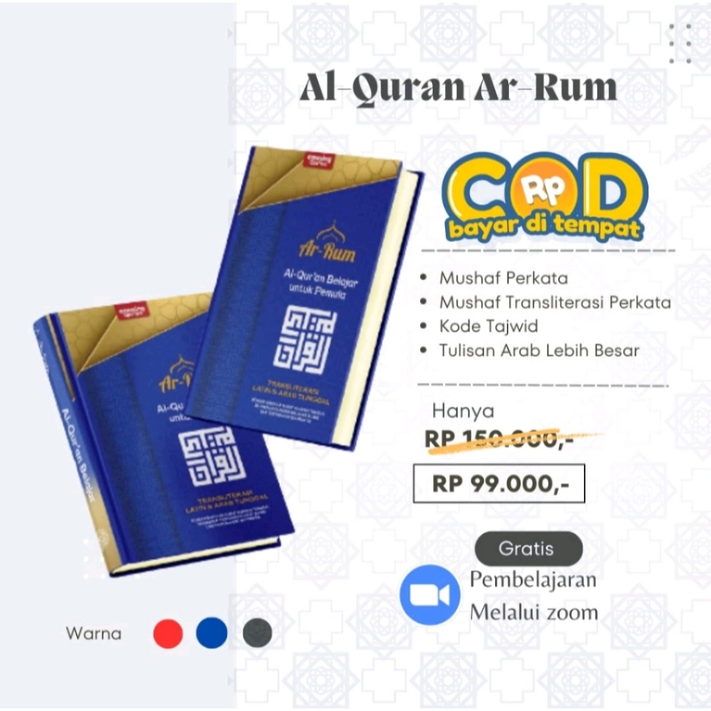 Jual Alquran Pemula Ar Rum A5 Belajar Membaca Huruf Hijaiyah ...