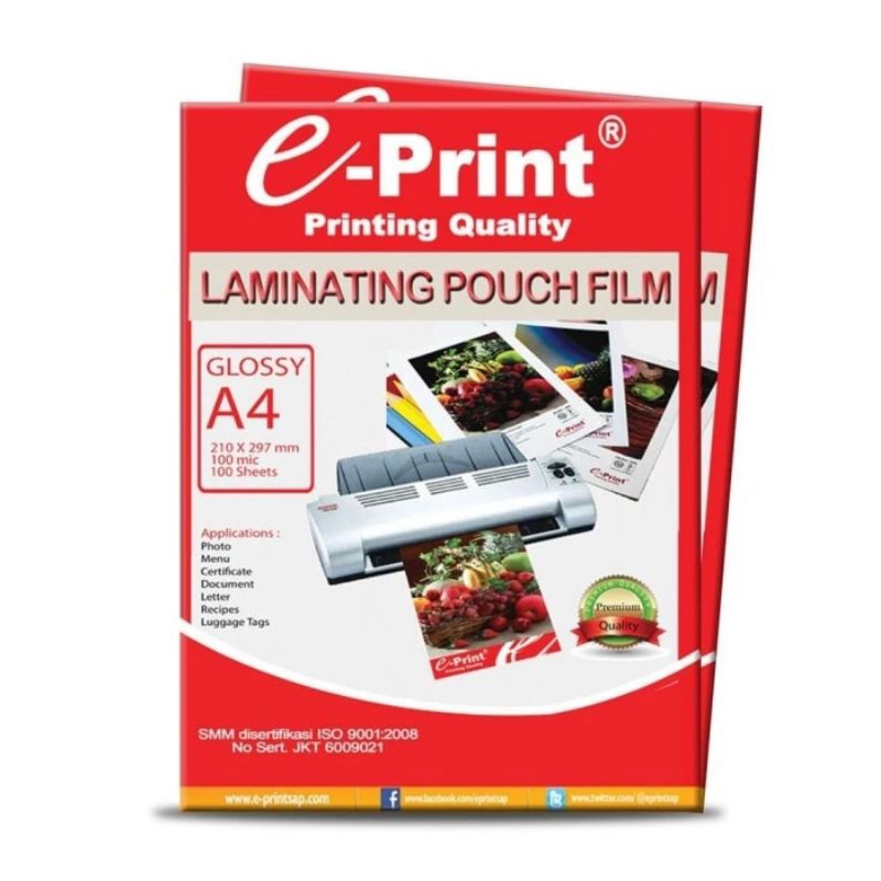 Jual PLASTIK LAMINATING EPRINT A4 / LAMINATING POUCH FILM EPRINT A4 ...