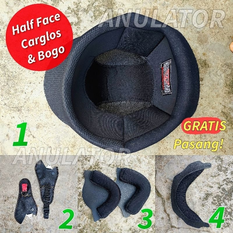Jual Busa helm bogo carglos open face 3/4 inner lining helmet liner