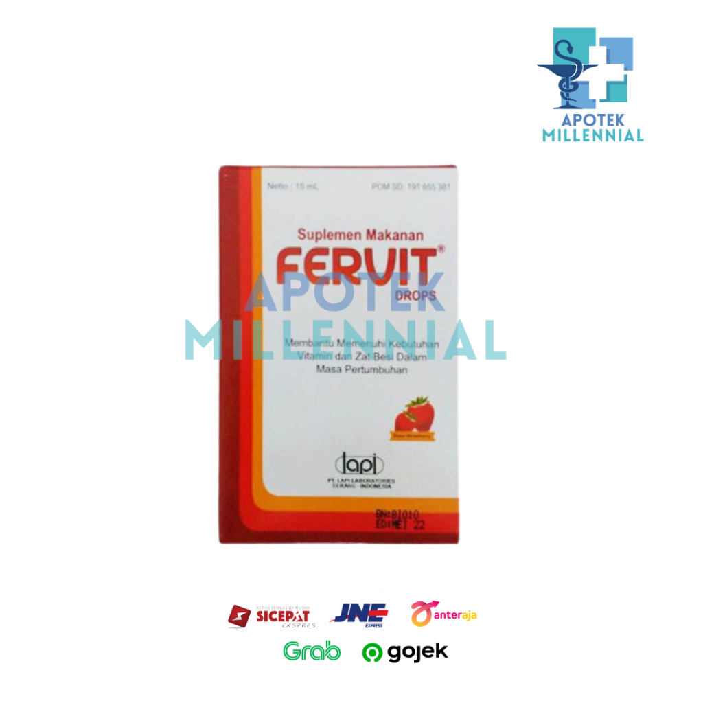 Jual FERVIT DROPS 15 ML - vitamin zat besi - multivitamin | Shopee