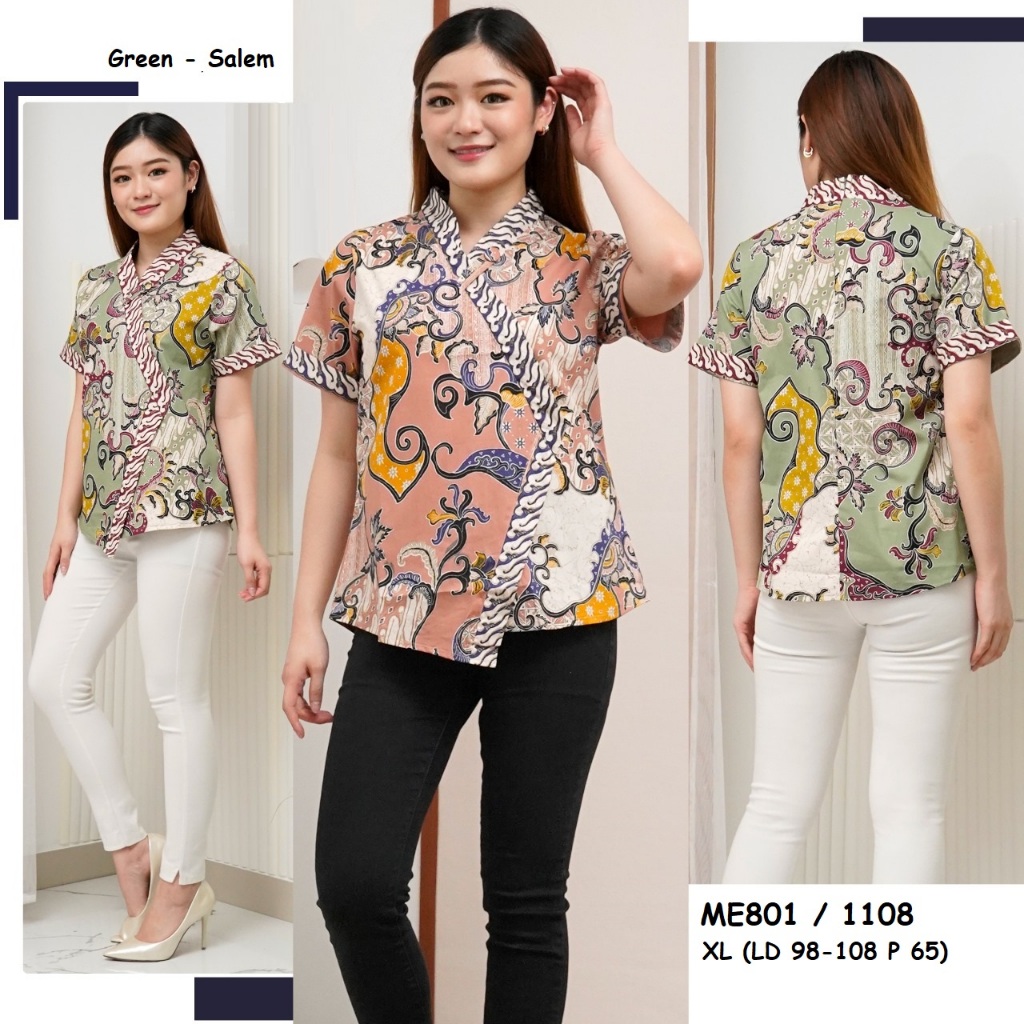 Jual Blouse Batik Wanita Reg Jumbo Me Shopee Indonesia