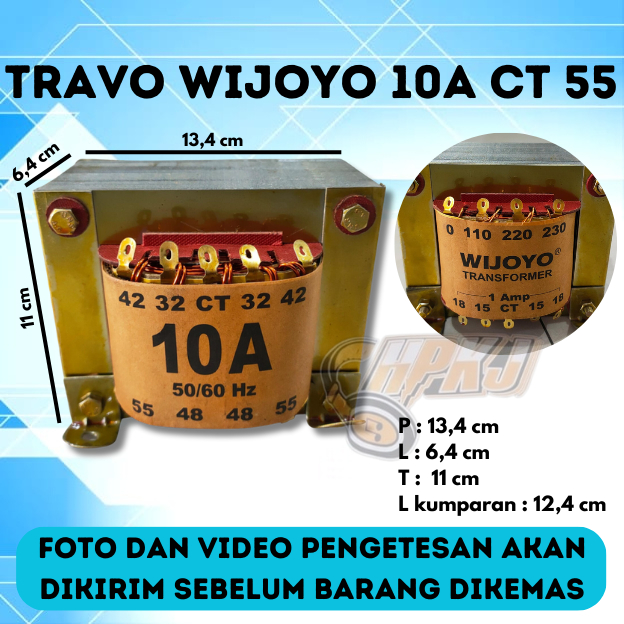 Jual TRAVO TRAFO WIJOYO 10A CT 55 transformer Wijoyo 10 Amper 55 volt