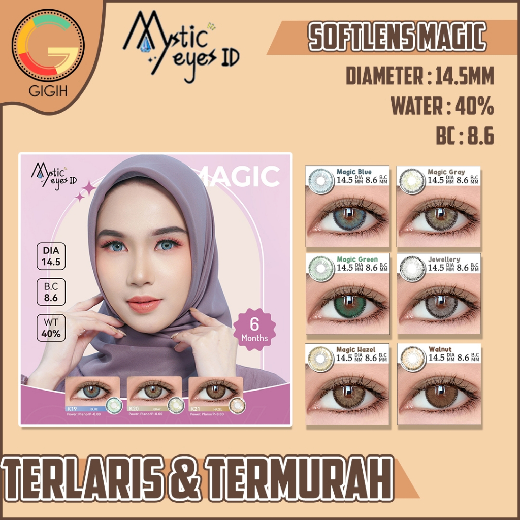 Jual Mysticeyes Softlens Magic Big Eyes Series Normal Mm Blue Grey Hazel Shopee