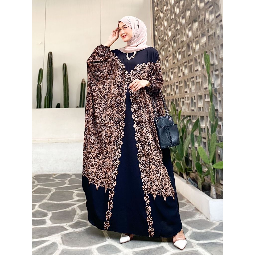 NEW KAFTAN ALEXA/GAMIS RAYON JUMBO TERBARU BAHAN RAYON PREMIUM TEBAL DAN ADEM/BAJU MUSLIMAH IBU-IBU LD 175