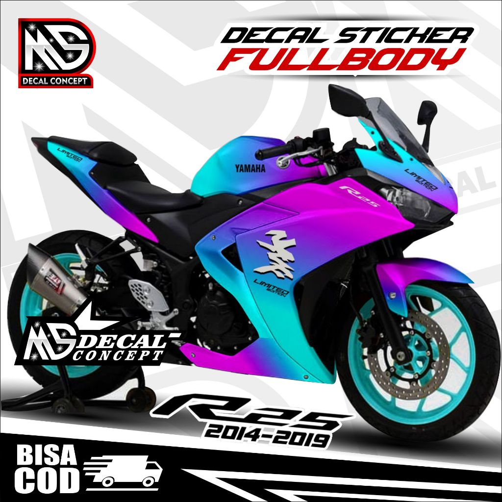 Jual BISA COD Decal R25 Full Body Decal Yamaha R25 Bunglon Stiker R25 ...