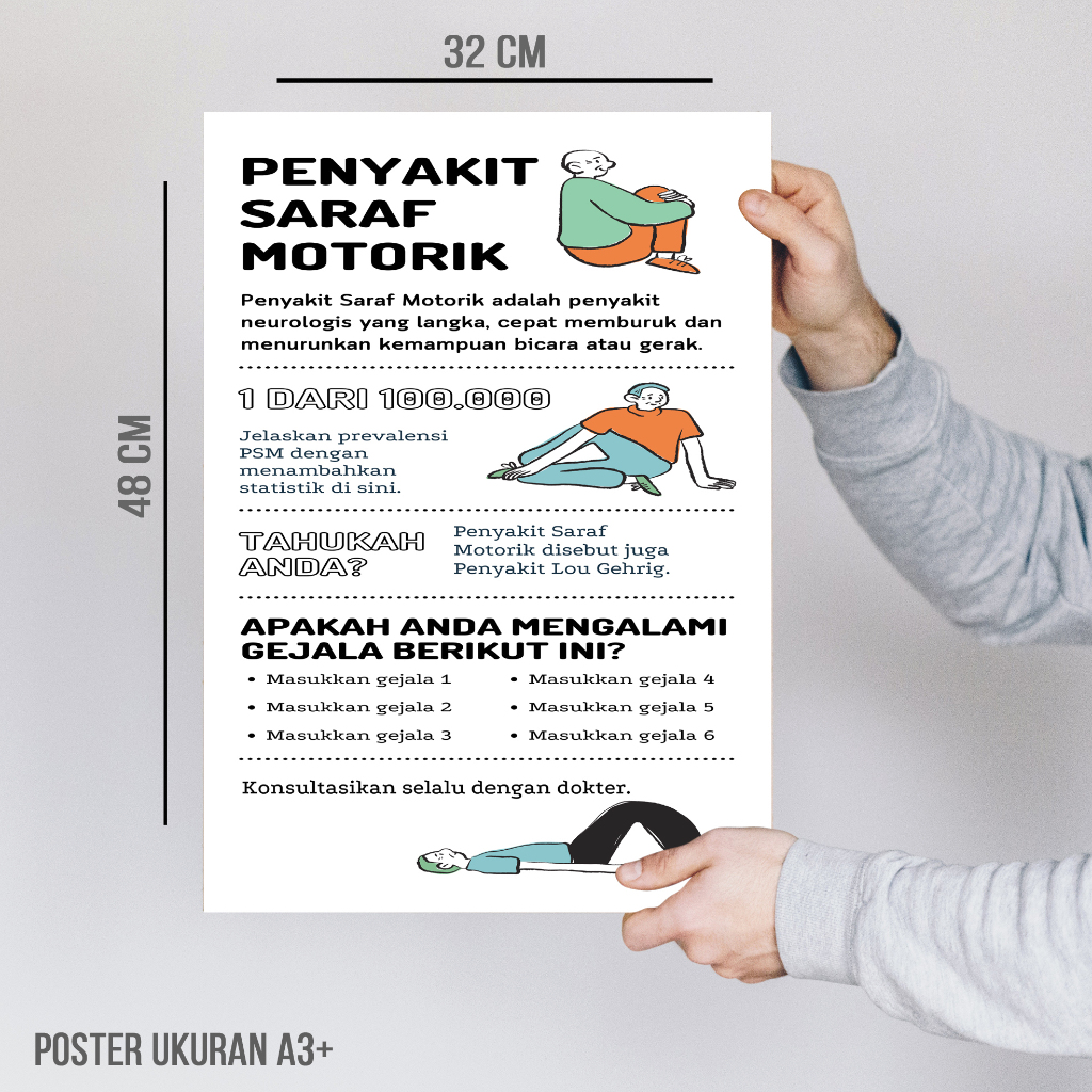 Jual Poster Edukasi Kesehatan Penyakit saraf motorik - Ukuran A3plus ...
