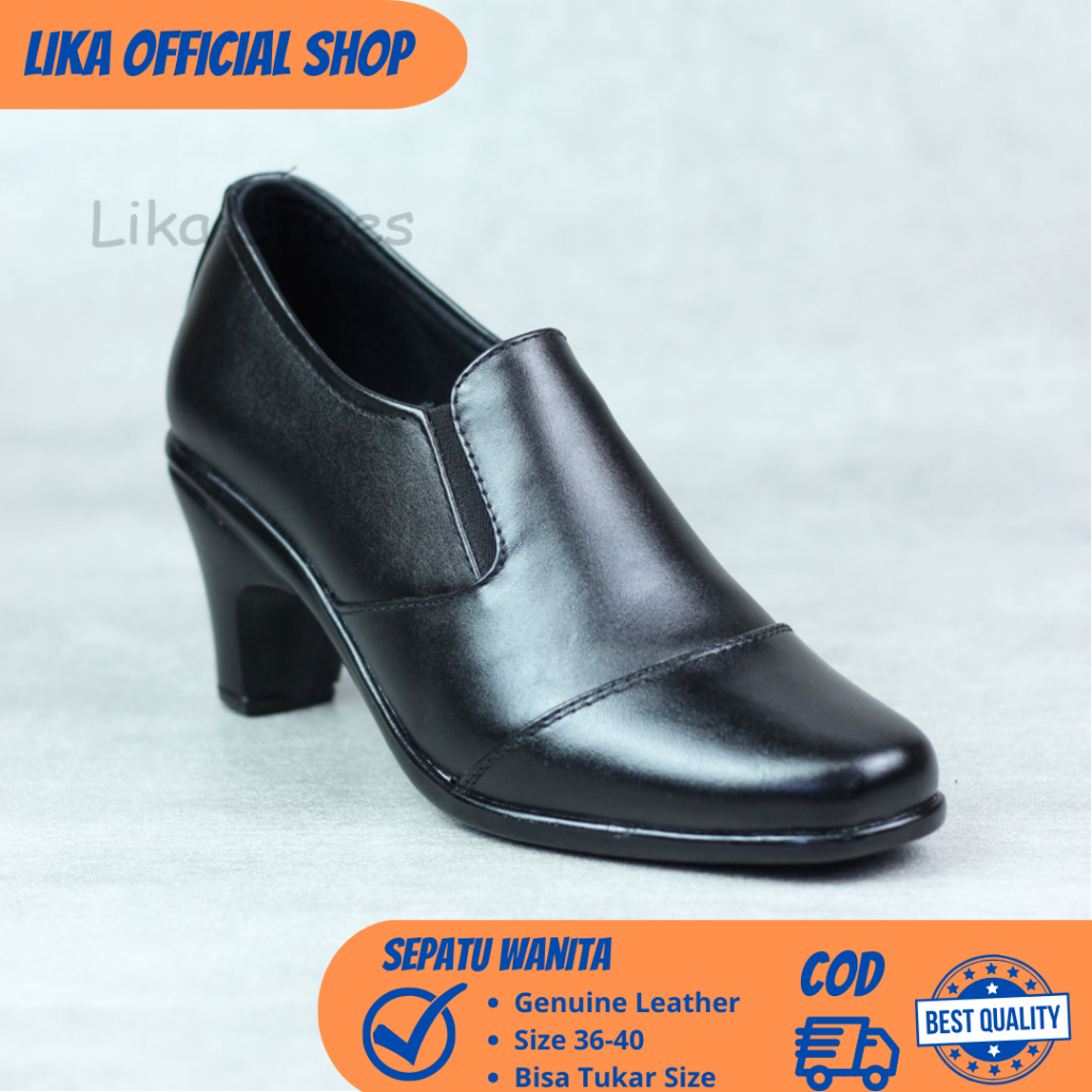 Jual Lika Shoes Pcl Sepatu Heels Pantofel Wanita Kulit Asli Kerja Formal Resmi Dinas Guru Pdh