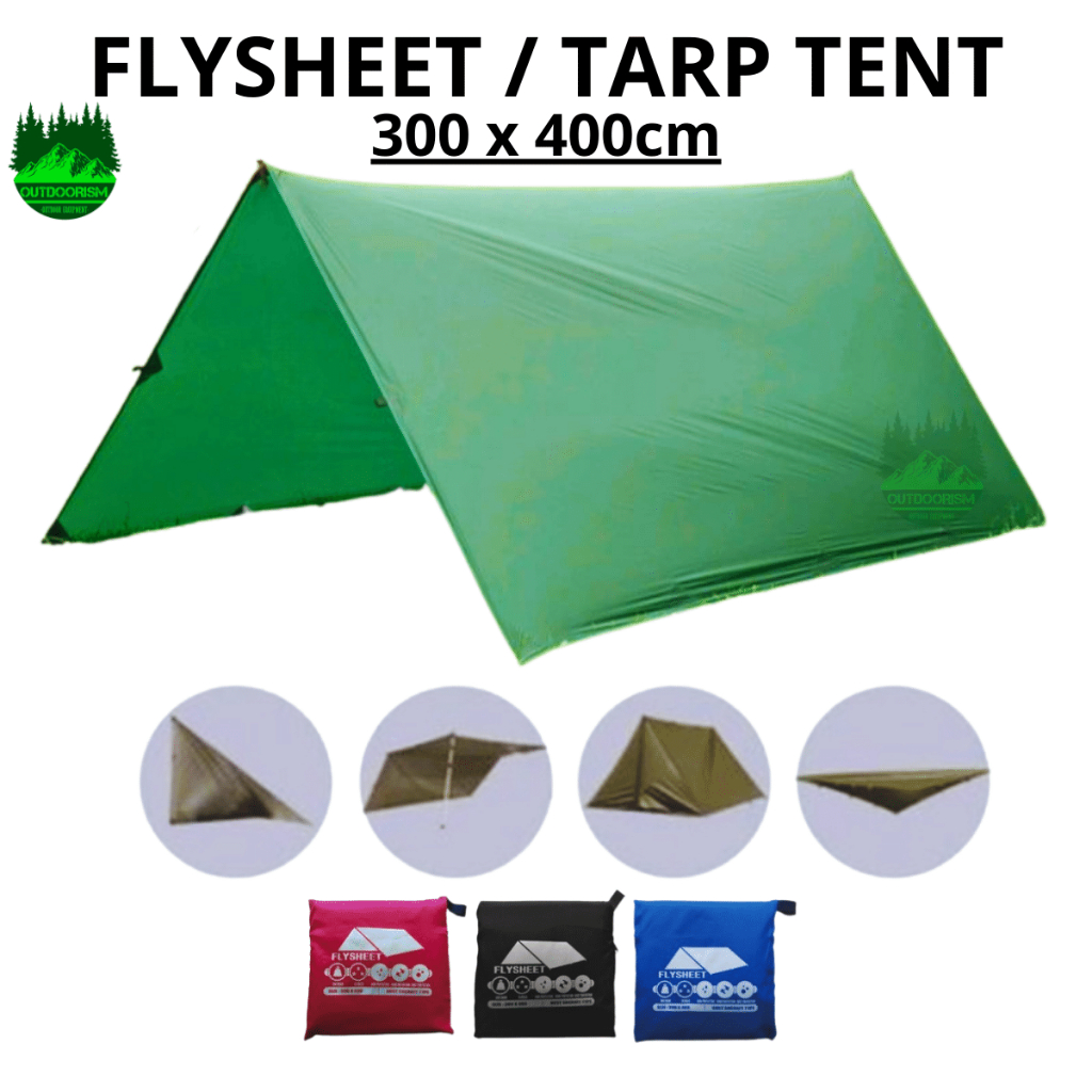 Jual OUTDOORISM FLYSHEET LOKAL 3x4 PENUTUP TENDA CAMPING TRAP TENT