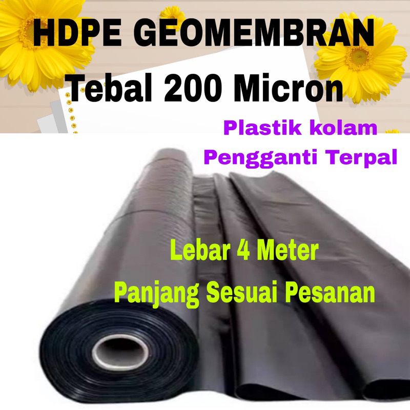 Jual Hdpe Geomembran Tebal 200 Micron Lebar 4 Meter Kolam Ikan