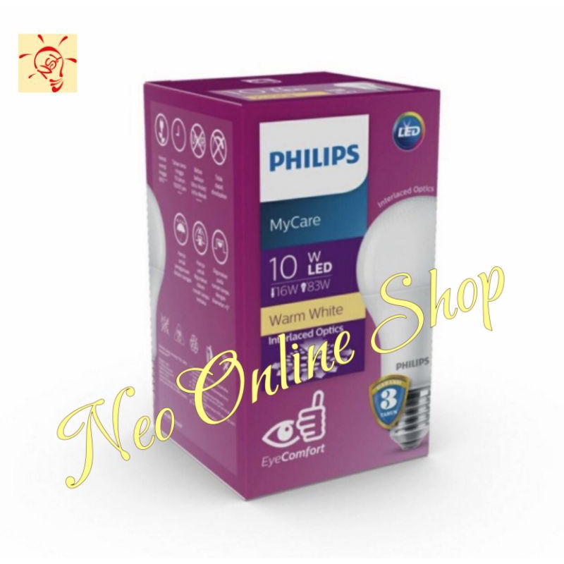 Jual Lampu Bohlam Bulb Led Mycare Philips 10 Watt Kuning Warm White