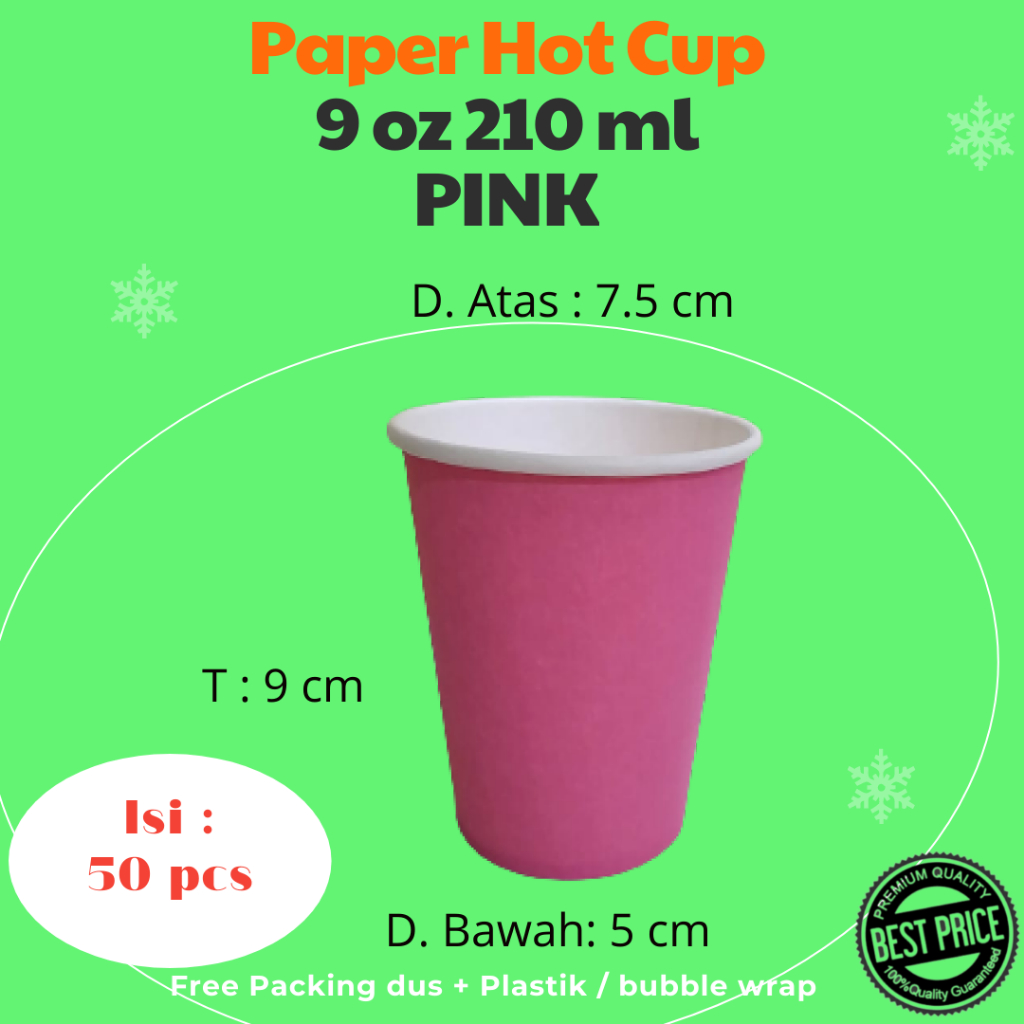 Jual Paper Hot Cup 9 Oz 210 Ml Pink Gelas Kertas Isi 50 Pcs Edisi Warna Shopee Indonesia 9170