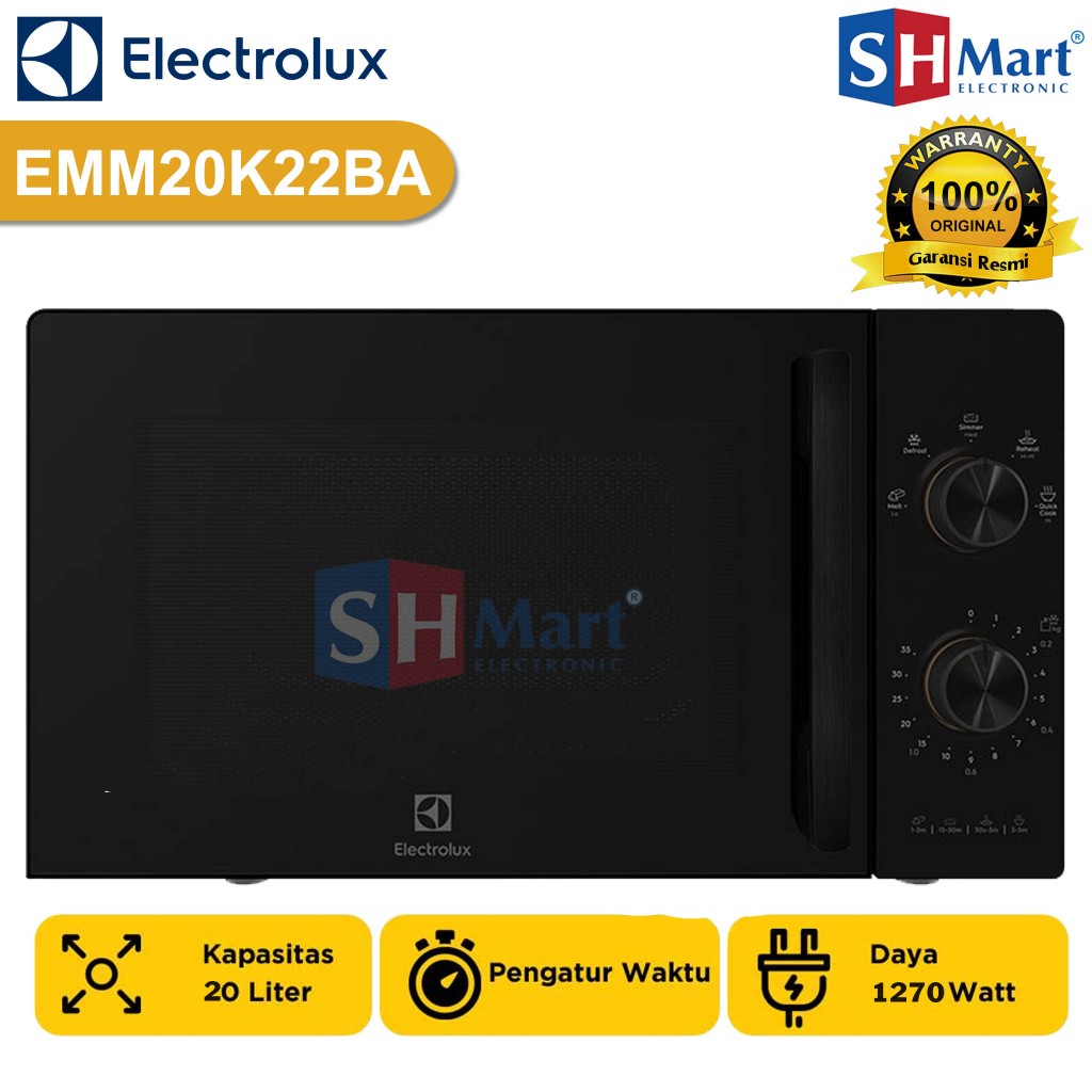 Jual MICROWAVE OVEN ELECTROLUX KAPASITAS 20 LITER EMM20K22BA GARANSI