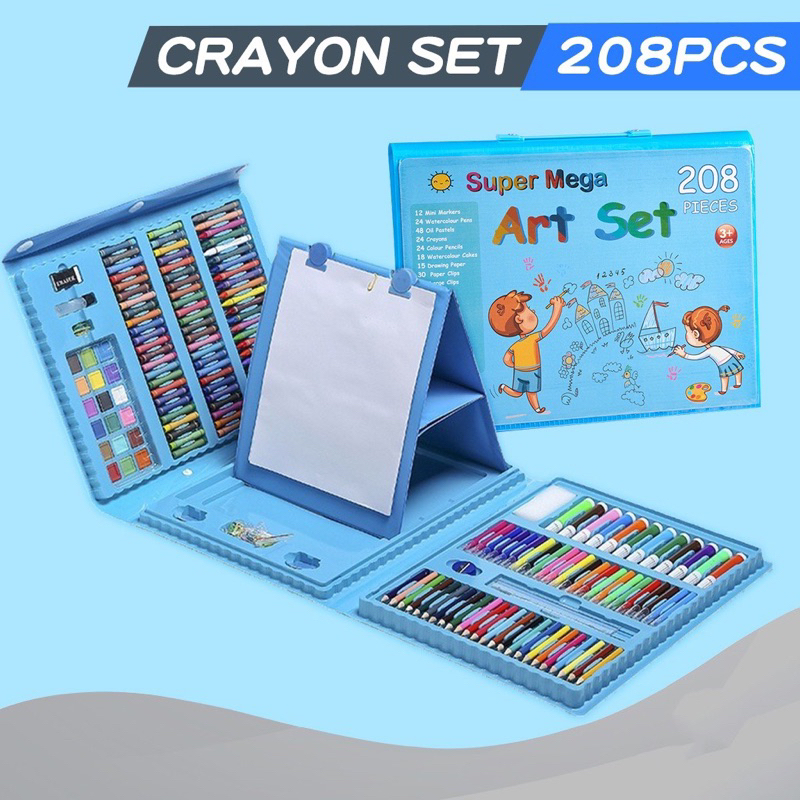 Jual crayon set 150pcs anak cat air mewarnai anak set gambar anak
