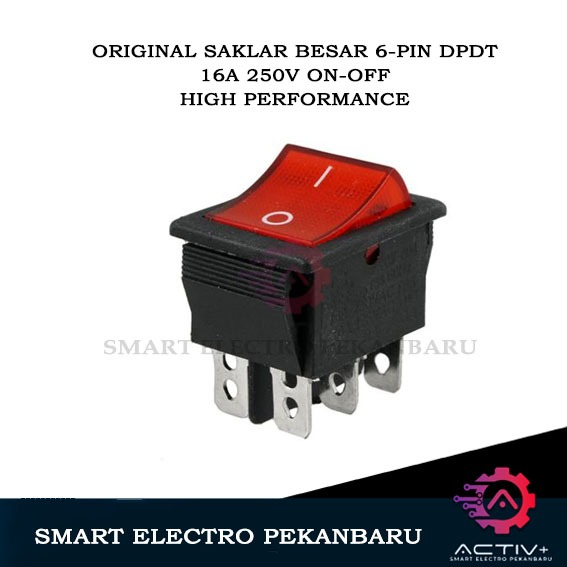 Jual ORIGINAL SWITCH ON OFF 6 PIN 16A 250V NO-NC DPDT BESAR LAMPU 20A ...
