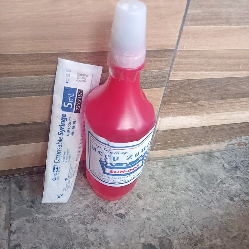 Jual Air aki untuk aki kering yang drop/tekor. (Accu Zuur & Suntikan