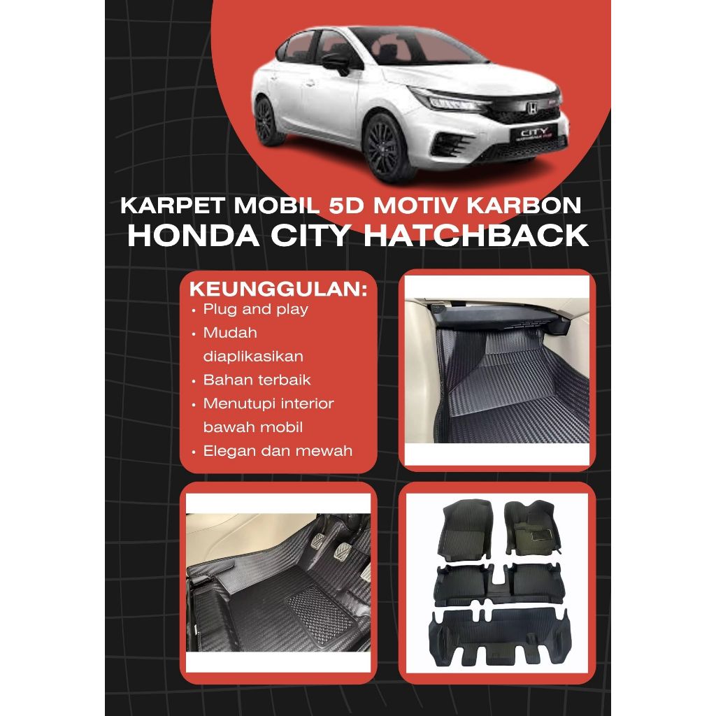 Jual Karpet Mobil Premium D Carbon City Hatchback Anti Air High