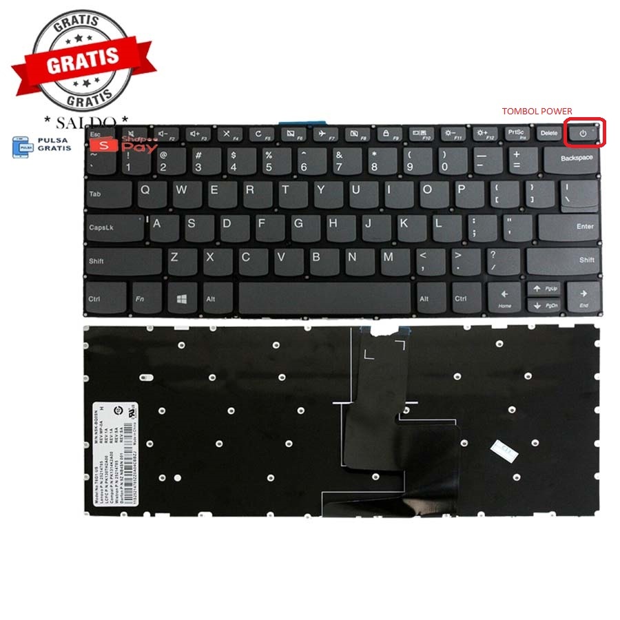 Teclado Para Portátil En Inglés EE. UU. Para Lenovo Ideapad S145-14api S145-14ast S145-14igm S145-14ikb S145-14iml S145-14iwl S145-14iil 81UV 81ST 81MW 81SB 81VB 81MU 81W6 PC4CP PC4CP-US, Gris