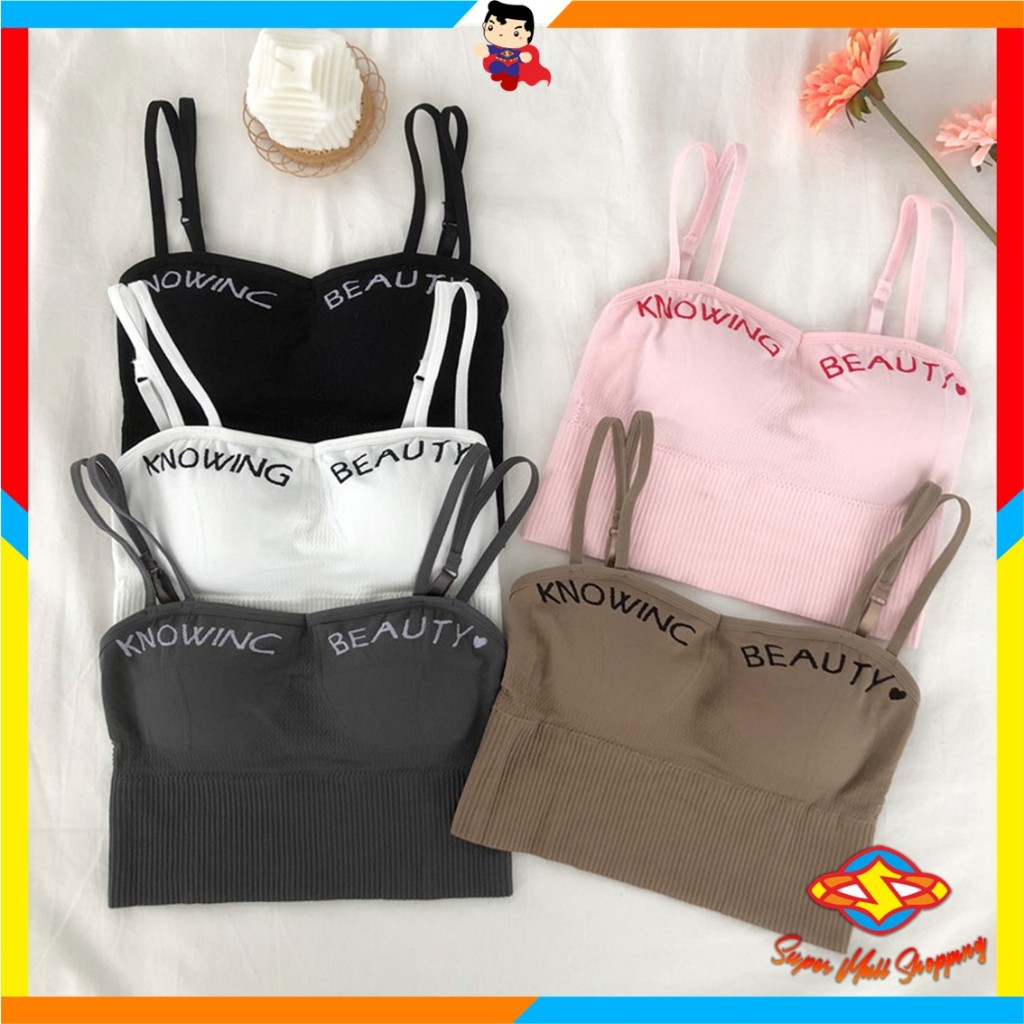 Tanktop Bra Seamless Ice Silk BH Tanpa Kawat Pakaian Dalam Wanita