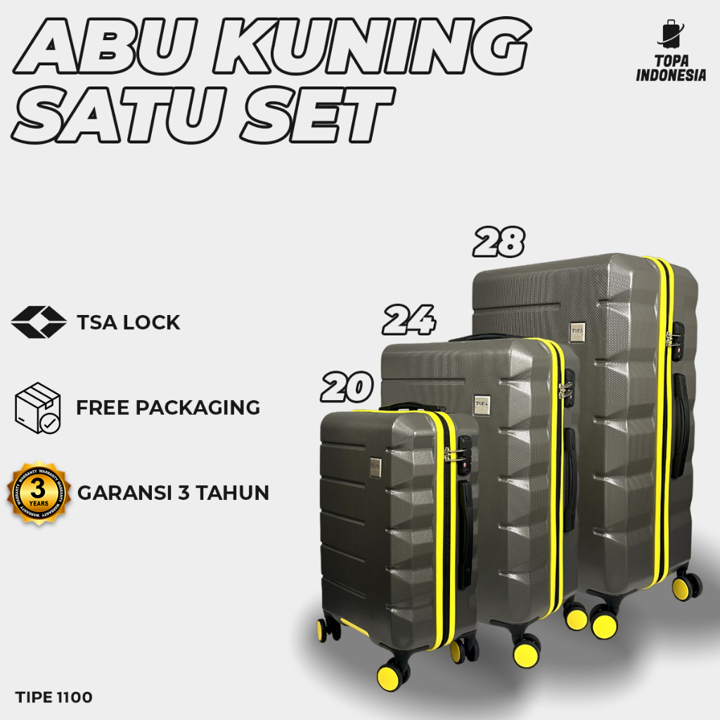 Jual Koper Kabin & Bagasi1 SET (20, 24, 28 INCHI) Ringan dengan Desain ...