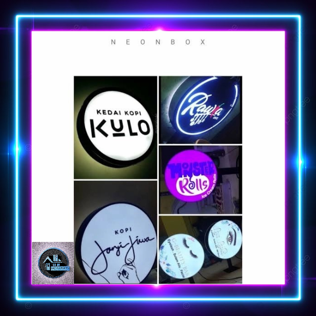 Jual 1 Muka Neon Box Diameter 20cm Sign Box LED Signage Custom | Shopee ...