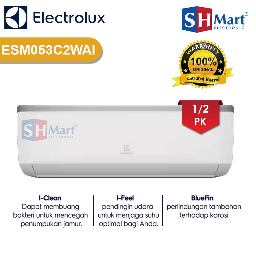 Jual AC ELECTROLUX 1/2 PK ESM053C2WA R32 PURE PROTECT 3 STEP GARANSI ...