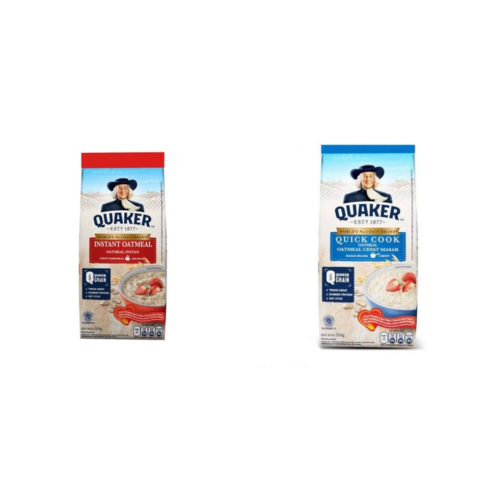 Jual Quaker Oat Meal Intstant/Cook 200G | Shopee Indonesia